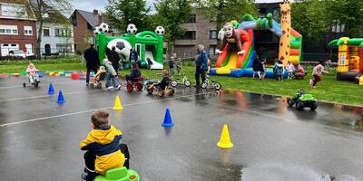 fietsen en springen